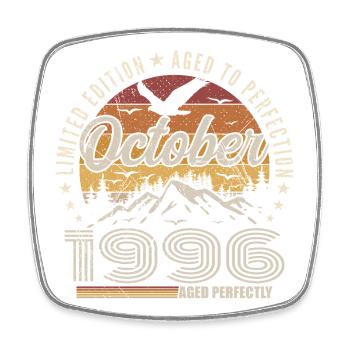 October 1996 Birthday Gift - October 1996 - Square fridge magnet - white - Front