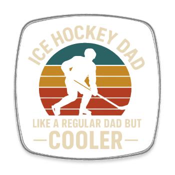 Hockey papa Rétro Coucher de soleil Design - Magnet carré - blanc - Devant