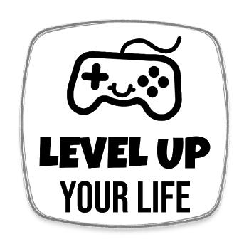 Minimalistische Gaming-Illustration - Viereckiger Kühlschrankmagnet - Weiß - Vorne