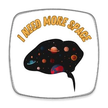 Cosmos Space Skizze für Kinder - Viereckiger Kühlschrankmagnet - Weiß - Vorne