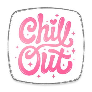 Chill Out - Viereckiger Kühlschrankmagnet - Weiß - Vorne
