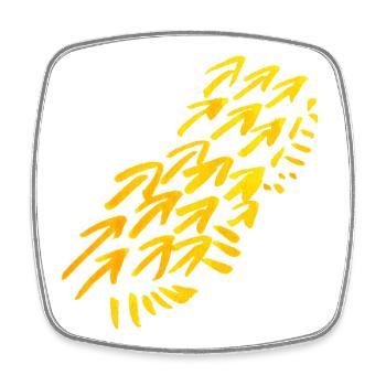 ornement à motif de flèches - Magnet carré - blanc - Devant