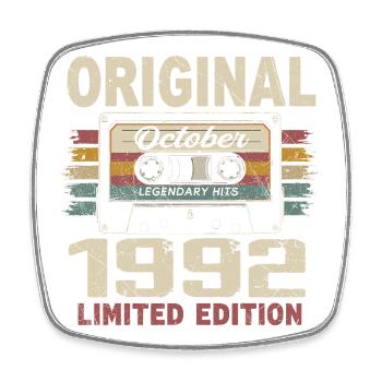 Né en Octobre 1992 | Cadeau Vintage Octobre 1992 - Magnet carré - blanc - Devant