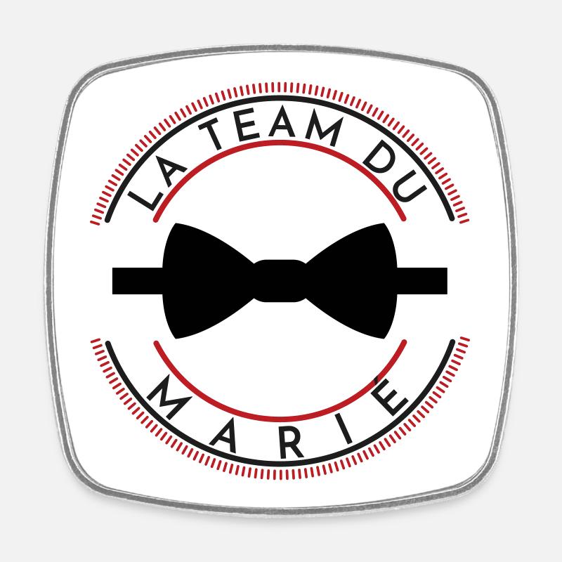 DESIGN EVG LA TEAM DU MARIÉ - Magnet carré - blanc