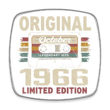 Né en Octobre 1966 | Cadeau Vintage Octobre 1966 - Magnet carré - blanc - Devant