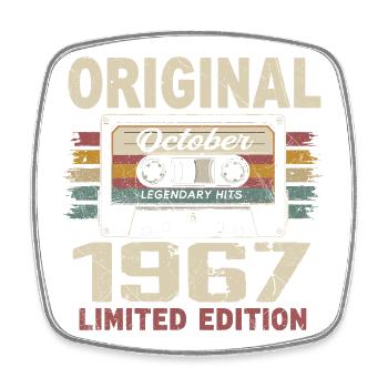 Geboren im Oktober 1967 | Vintage Geschenk Oktober 1967 - Viereckiger Kühlschrankmagnet - Weiß - Vorne