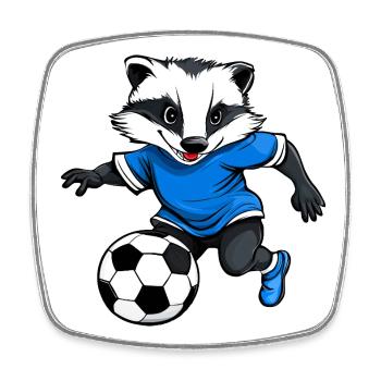 Dachse Fussball - Viereckiger Kühlschrankmagnet - Weiß - Vorne