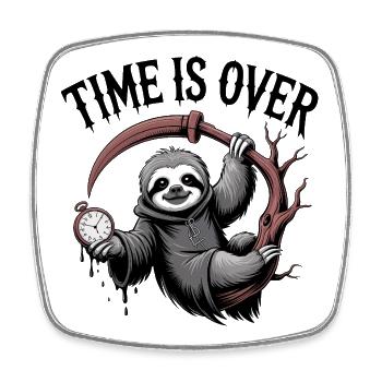 Sloth Grim Reaper Time - Square fridge magnet - white - Front