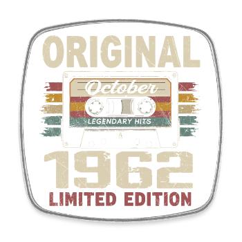 Né en Octobre 1962 | Cadeau Vintage Octobre 1962 - Magnet carré - blanc - Devant
