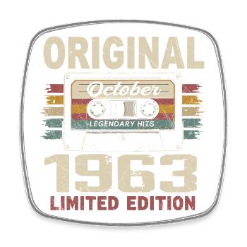 Born in October 1963 | Vintage Gift October 1963 - Square fridge magnet - white - Front