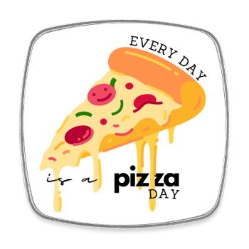 Chaque jour est un jour de pizza – Funny Pizza Lover - Magnet carré - blanc - Devant
