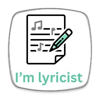 Engraved musical lyrics with playful lettering - Square fridge magnet - white - Front