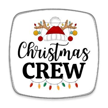christmas crew, marry christmas - Square fridge magnet - white - Front