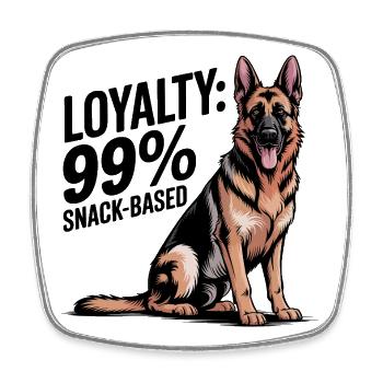Berger allemand chien Art - Magnet carré - blanc - Devant