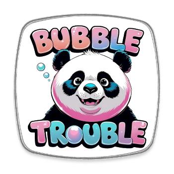 Impression ludique de verre Panda Bubbel - Magnet carré - blanc - Devant