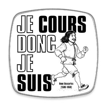 I run therefore I am - Square fridge magnet - white - Front