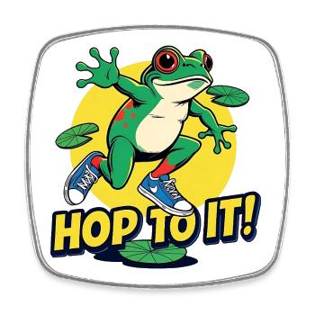 Funny Frog Saying Fitness Motivator - Square fridge magnet - white - Front