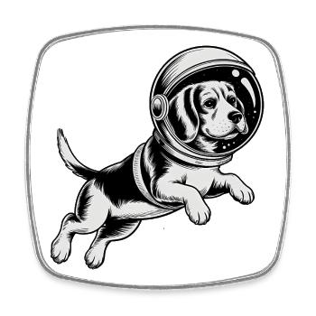 Beagle in Space - Cool Astonomy Logo - Viereckiger Kühlschrankmagnet - Weiß - Vorne