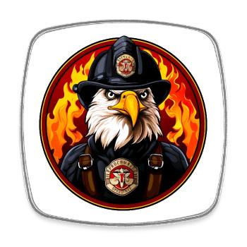 Firefighter Adler - Square fridge magnet - white - Front