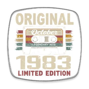 Born in October 1983 | Vintage Gift October 1983 - Square fridge magnet - white - Front
