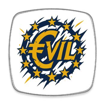 Euro-Rebellion Logo Design - Square fridge magnet - white - Front