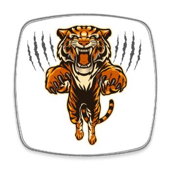 Wild tiger motif for strength and courage - Square fridge magnet - white - Front