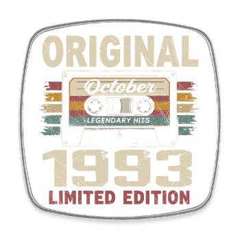 Born in October 1993 | Vintage Gift October 1993 - Square fridge magnet - white - Front