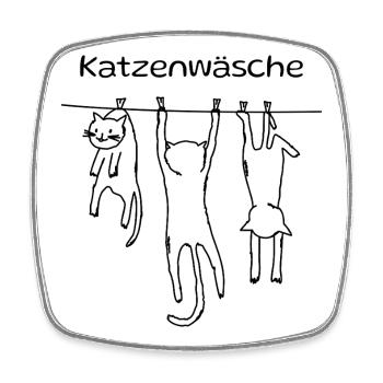 Chemise Funny Cat Wash Design - Magnet carré - blanc - Devant