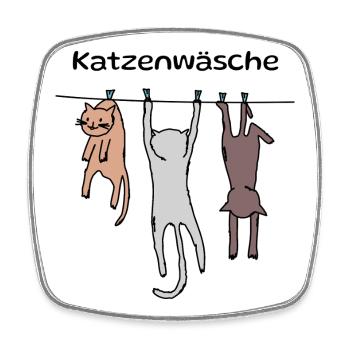 Nettoyant pour chat - Magnet carré - blanc - Devant