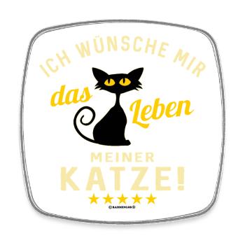 Citation humoristique de chat sur la chemise - Magnet carré - blanc - Devant