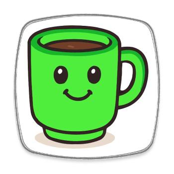 kaffeetasse-smile-cartoon - Viereckiger Kühlschrankmagnet - Weiß - Vorne