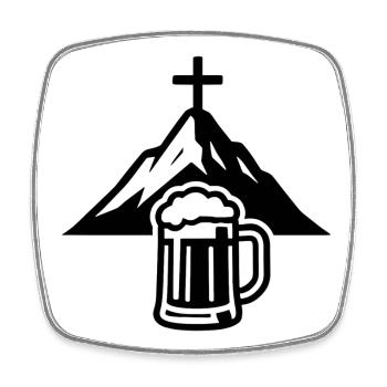 Berggipfel Bier Genuss - Viereckiger Kühlschrankmagnet - Weiß - Vorne