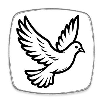 Taube Vogel - Viereckiger Kühlschrankmagnet - Weiß - Vorne
