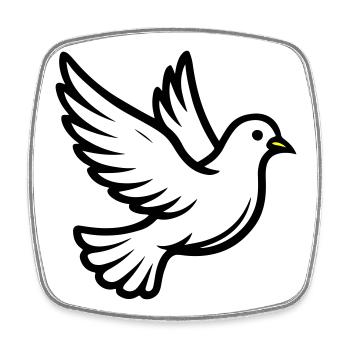 Dove of Peace Dove - Square fridge magnet - white - Front