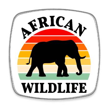 Elephant Africa Animal Safari Animals Serengeti Retro - Square fridge magnet - white - Front