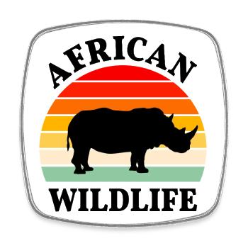 Rhino Africa Animal Safari Serengeti Animals - Square fridge magnet - white - Front