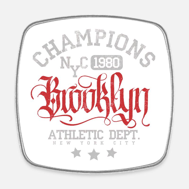 Brooklyn Athletic Vintage Logo - Magnet carré - blanc