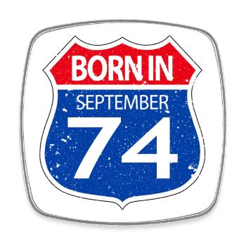 Born_in_September_74 - Magnet carré - blanc - Devant