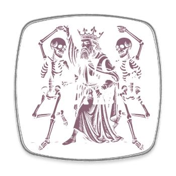   Regal Skeleton King T-Shirt Design - Square fridge magnet - white - Front