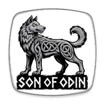 Son of Odin Wolf - Square fridge magnet - white - Front