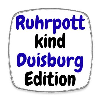 Ruhrpott Kind - Duisburg Edition  - Viereckiger Kühlschrankmagnet - Weiß - Vorne