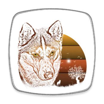 Wildes Tierporträt im Sonnenuntergang - Viereckiger Kühlschrankmagnet - Weiß - Vorne