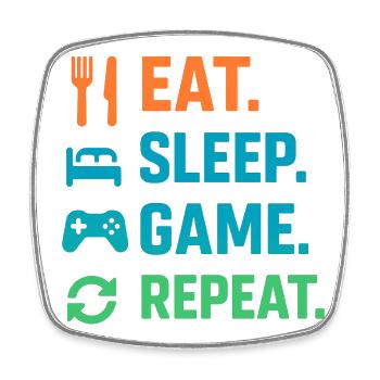 Lifestyle Motto Design for Gamers and Leisure - Square fridge magnet - white - Front
