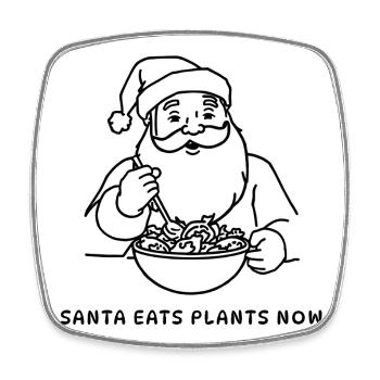 Santa Eats Plants Now – Lustig Veganes Xmas - Viereckiger Kühlschrankmagnet - Weiß - Vorne