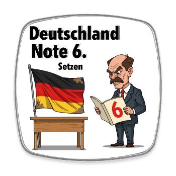 Deutschland Note 6 - Viereckiger Kühlschrankmagnet - Weiß - Vorne