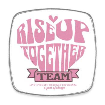 Love Unity Heart T-Shirt Design, gemeinsam aufstehen - Viereckiger Kühlschrankmagnet - Weiß - Vorne