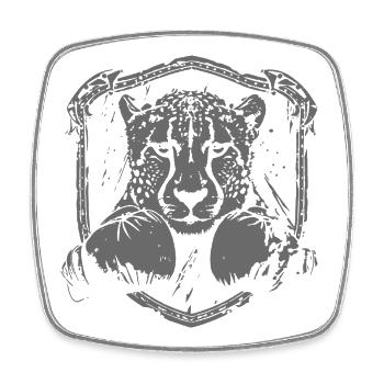 Tiger Boxer - Square fridge magnet - white - Front