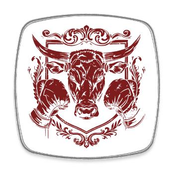 Stier Boxer - Viereckiger Kühlschrankmagnet - Weiß - Vorne
