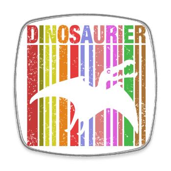 Colorful Dinosaur Lettering - Square fridge magnet - white - Front