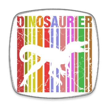 Silhouette de dinosaure avec détails de couleur - Magnet carré - blanc - Devant